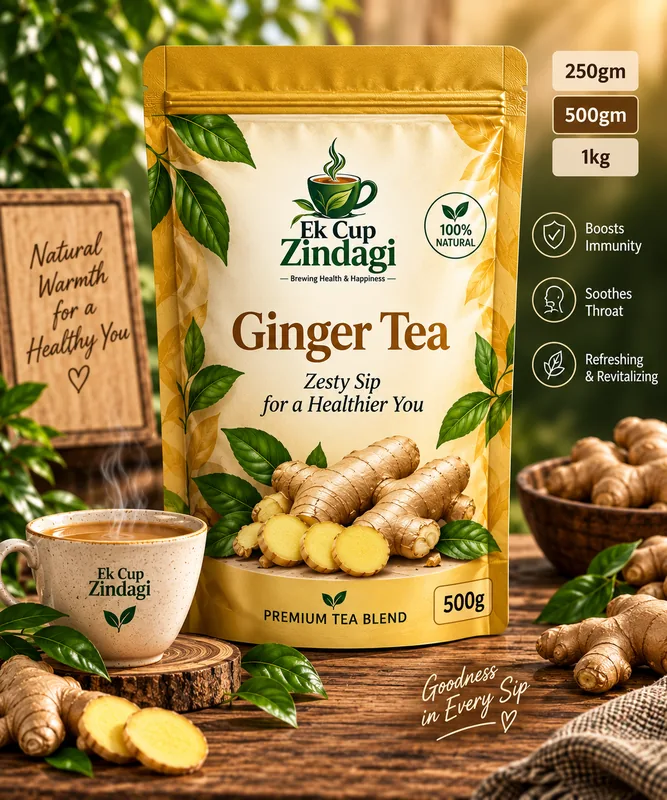Ginger Tea - 500gm + 10gm (510gm) — Ek Cup Zindagi