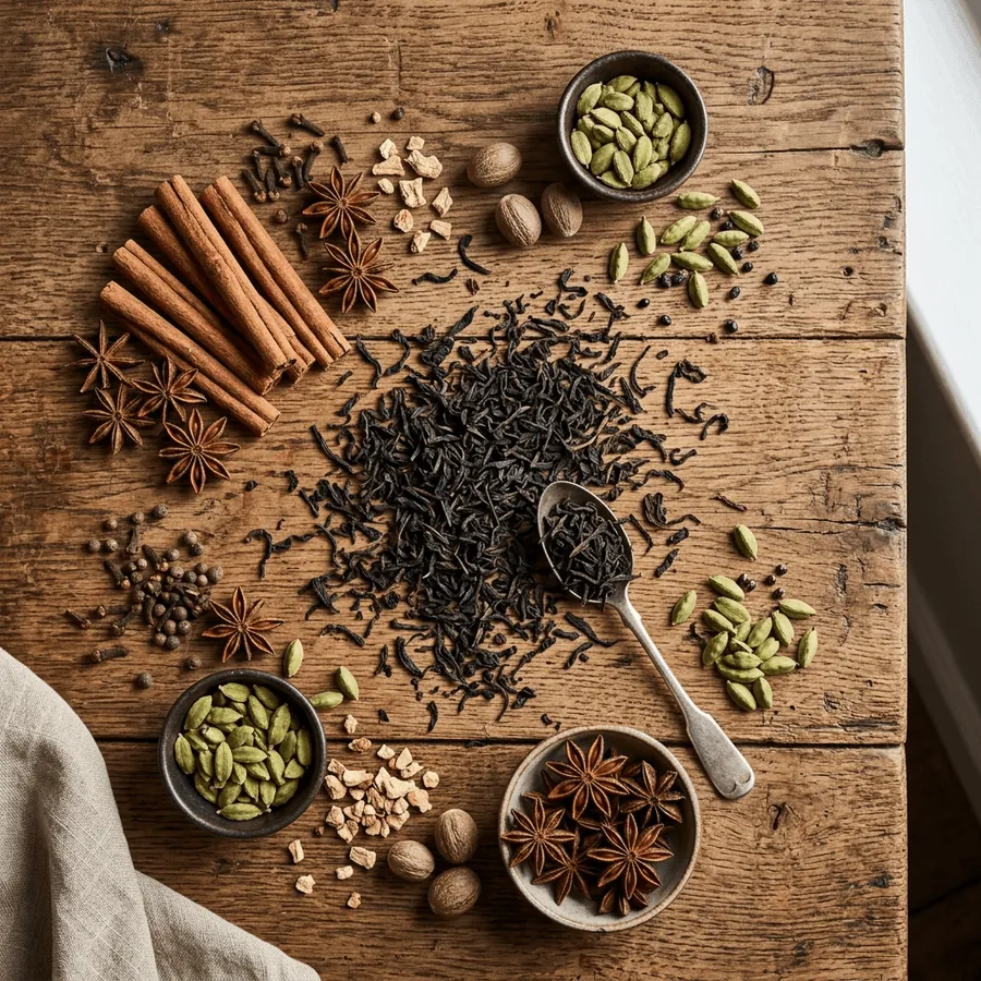 Aromatic spices used in traditional Indian masala chai
